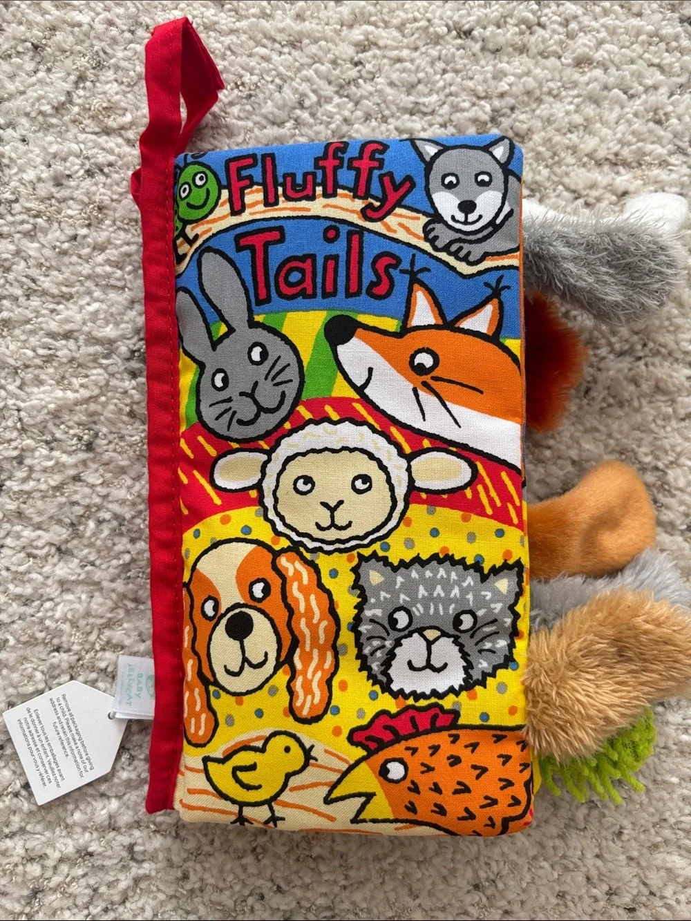Baby Jellycat Fluffy Tails Plush Crinkle Book